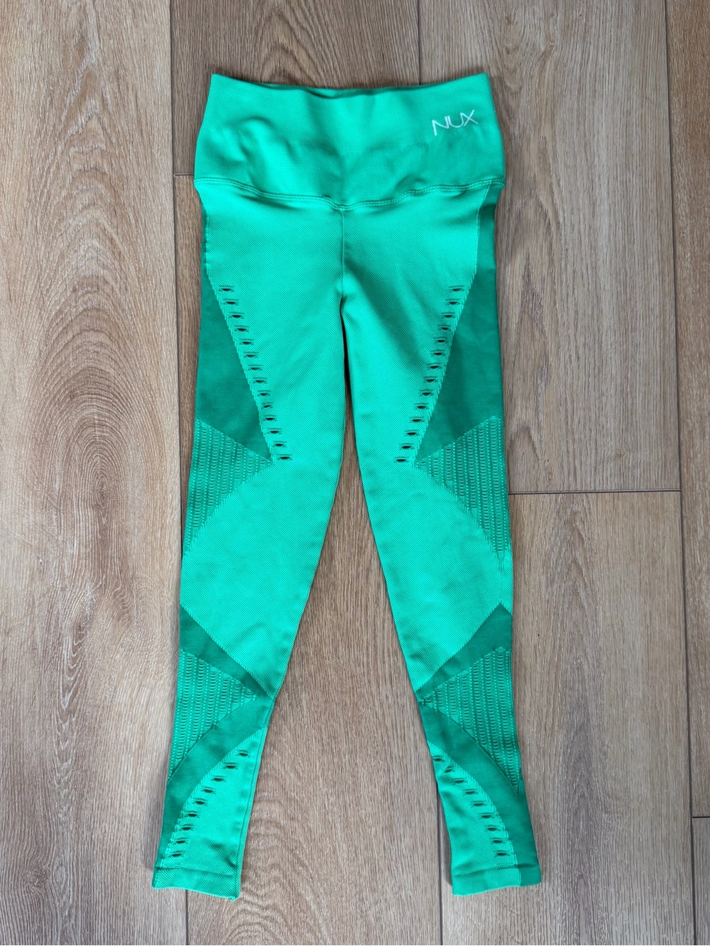 NUX Green Seamless High Rise Workout Leggings Yoga Activewear Small